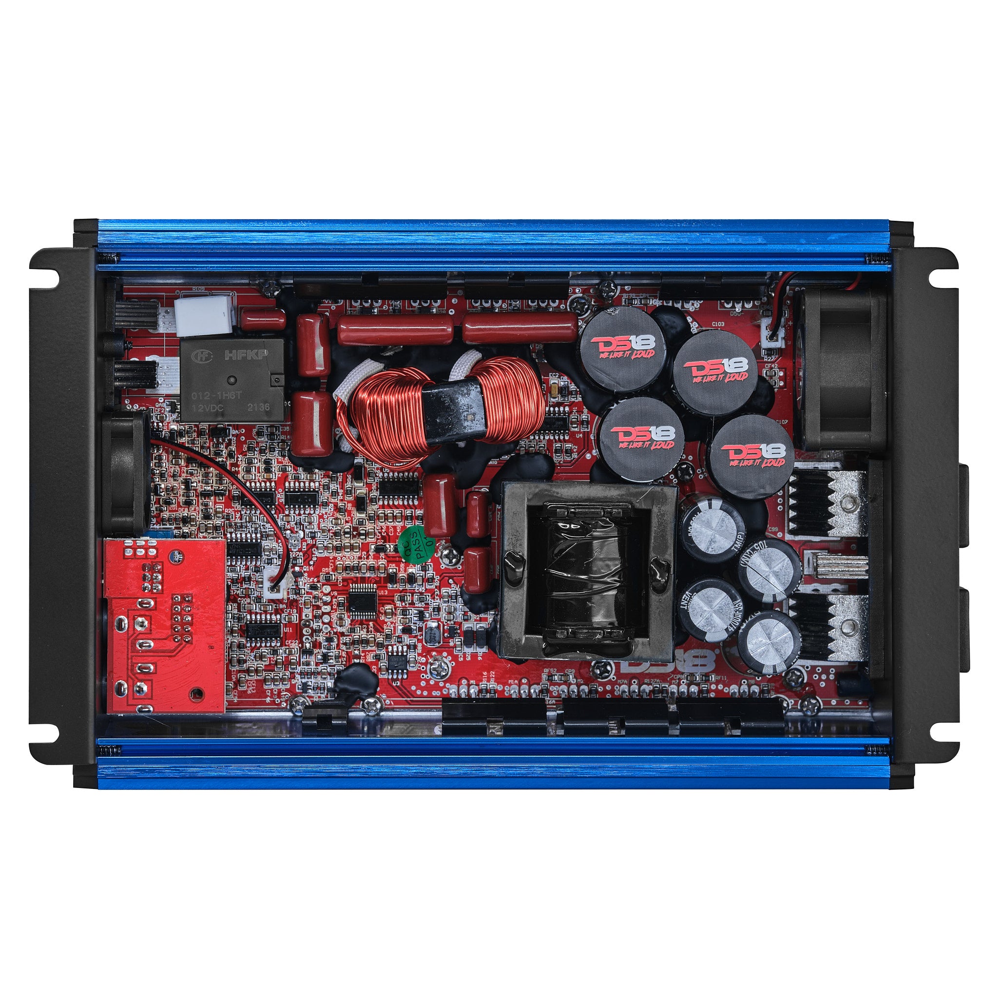 DS18 FRP-2.5K/BL FRP Compact Full-Range Class D 1-Channel Amplifier 2,500 Watts Rms @ 1-Ohm