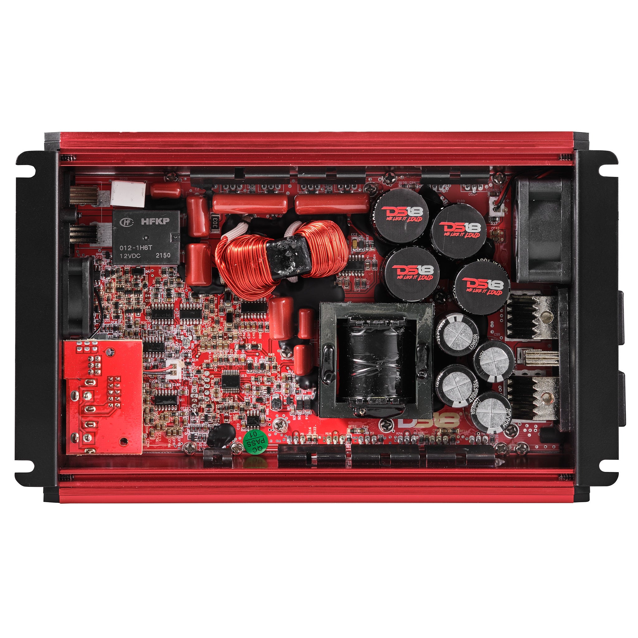 DS18 FRP-2.5K/RD FRP Compact Full-Range Class D 1-Channel Amplifier 2,500 Watts Rms @ 1-Ohm