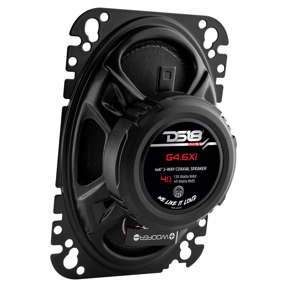 DS18 G4.6XI GEN-X 4x6 2-Way Coaxial Speakers 45 Watts Rms 4-Ohm