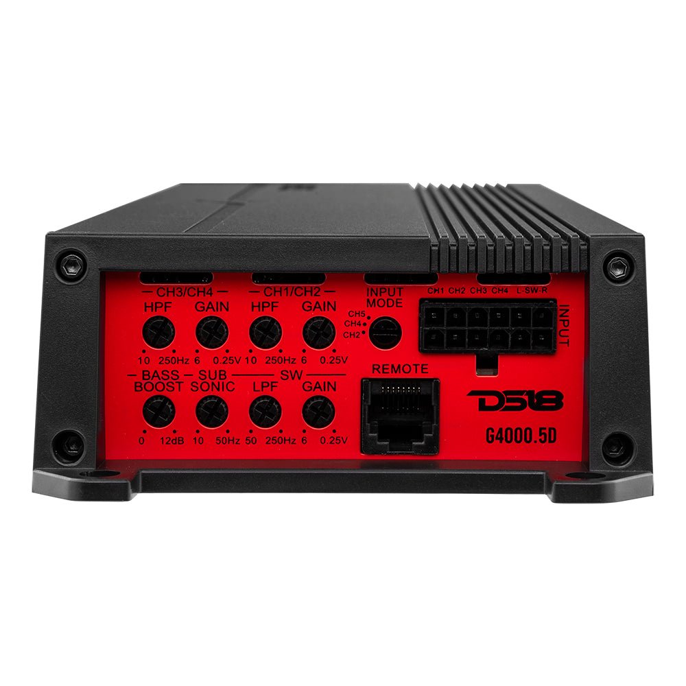 DS18 G4000.5D GEN-X 5-Channel Class D Amplifier | 4 x 130W RMS @ 4-Ohm + 1 x 900W RMS @ 1-Ohm