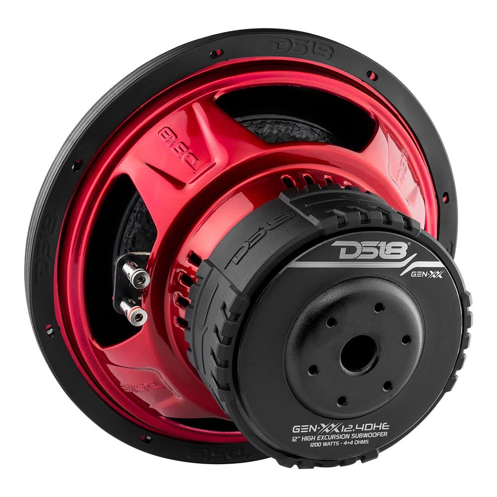 DS18 GEN-XX12.4DHE GEN-XX 12" High Excursion Subwoofer Double Stacked Magnets 600 Watts Rms DVC 4-Ohm