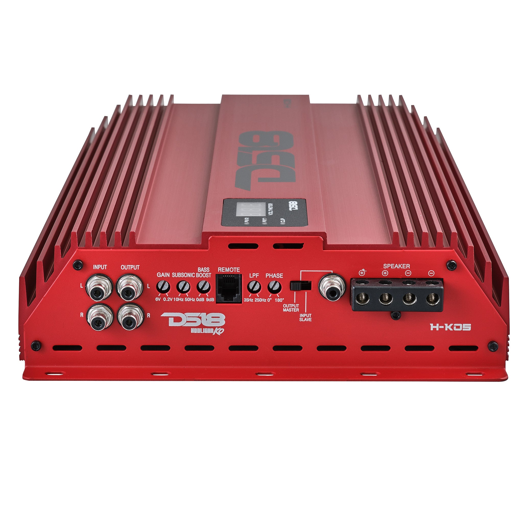 DS18 H-KO5/RD HOOLIGAN KO 1-Channel Amplifier with Voltmeter 5000 Watts Rms @ 1-Ohm Made In Korea