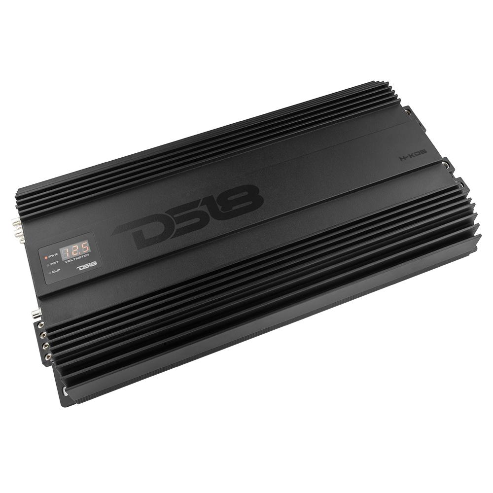 DS18 H-KO8 HOOLIGAN KO 1-Channel Amplifier with Voltmeter 8000 Watts Rms @ 1-Ohm Made In Korea