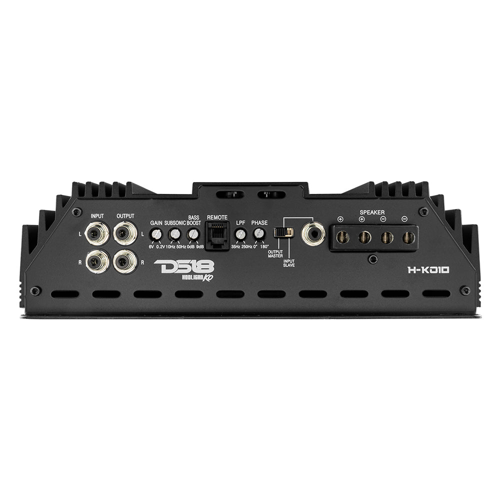 DS18 H-KO10 HOOLIGAN KO Black 1-Channel Amplifier with Voltmeter 10000 Watts Rms @ 1-Ohm Made In Korea