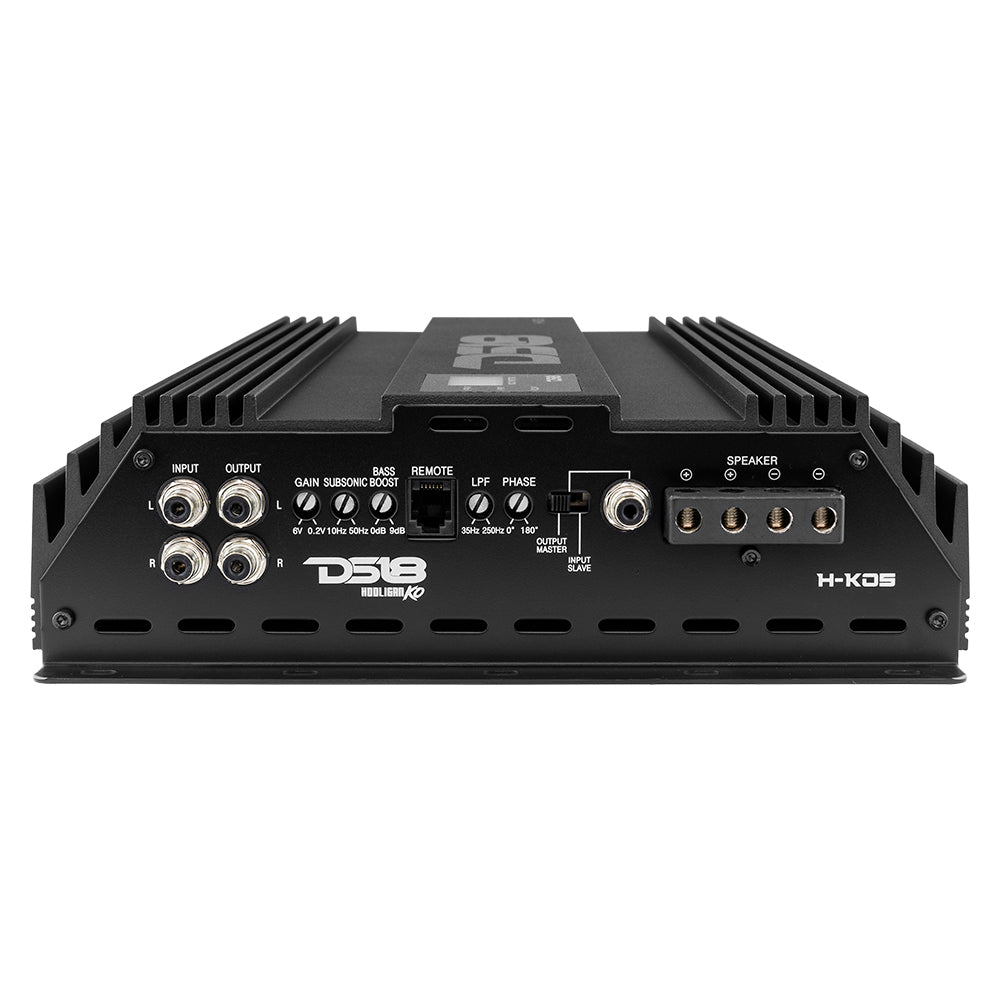 DS18 H-KO5 HOOLIGAN KO 1-Channel Amplifier with Voltmeter 5000 Watts Rms @ 1-Ohm Made In Korea