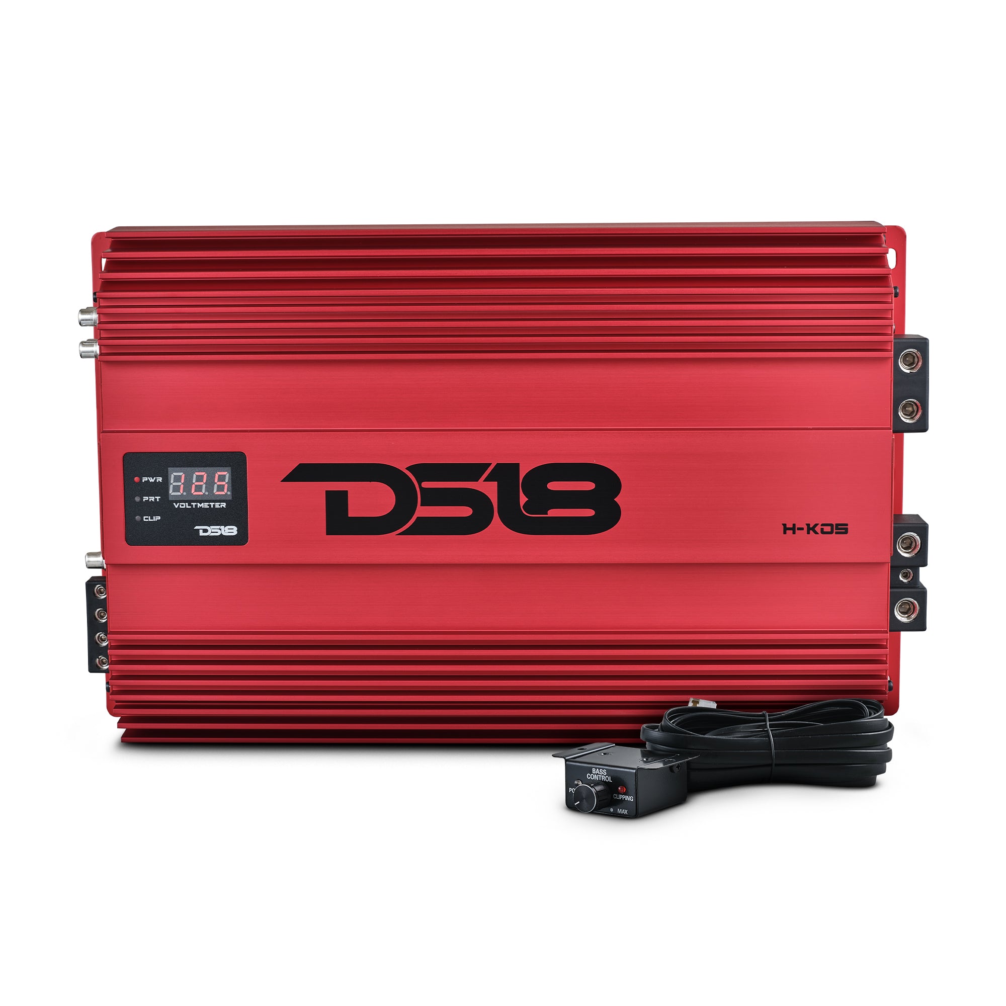 DS18 H-KO5/RD HOOLIGAN KO 1-Channel Amplifier with Voltmeter 5000 Watts Rms @ 1-Ohm Made In Korea
