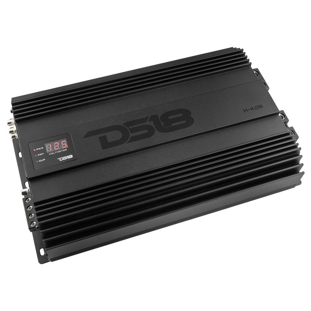 DS18 H-KO5 HOOLIGAN KO 1-Channel Amplifier with Voltmeter 5000 Watts Rms @ 1-Ohm Made In Korea