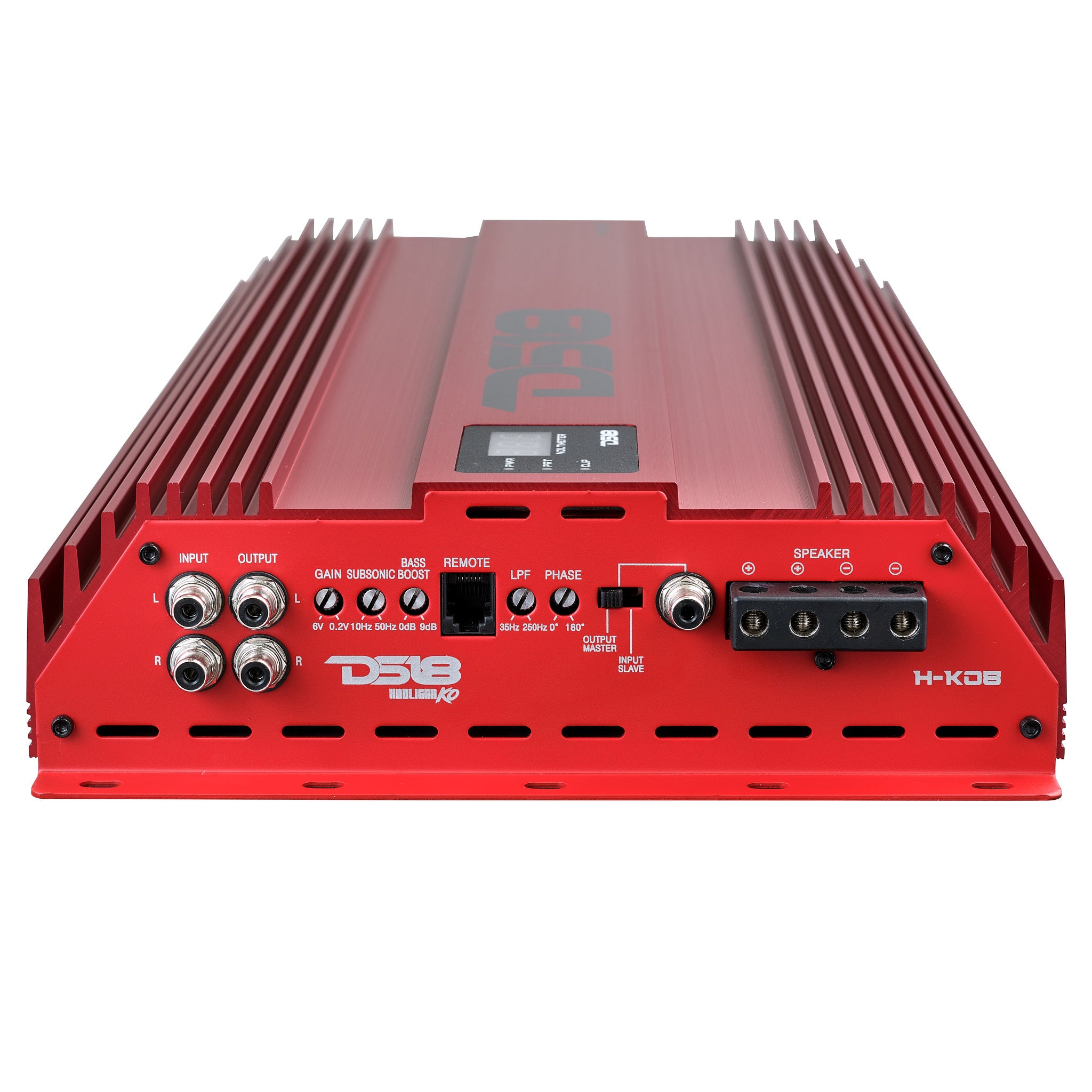 DS18 H-KO8/RD HOOLIGAN KO 1-Channel Amplifier with Voltmeter 8000 Watts Rms @ 1-Ohm Made In Korea