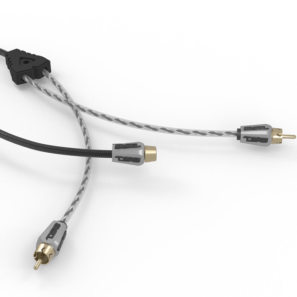 DS18 HQRCA-2F1MBK Level 3 RCA 100% Copper OFC Y Connector 2 FEMALE to 1 MALE - BLACK - RED