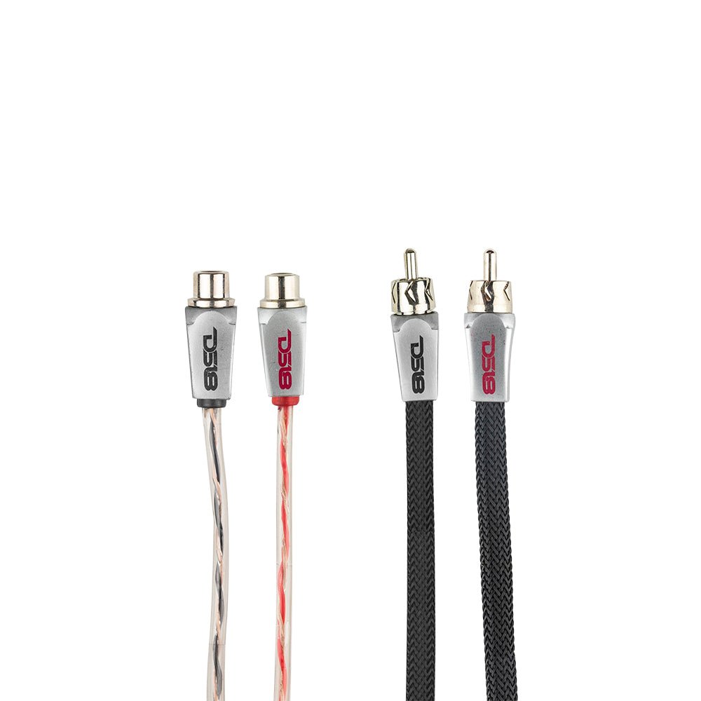 DS18 HQRCA-2F1MKIT Level 3 RCA 100% Copper OFC Y Connector 2 FEMALE to 1 MALE - BLACK / RED Kit