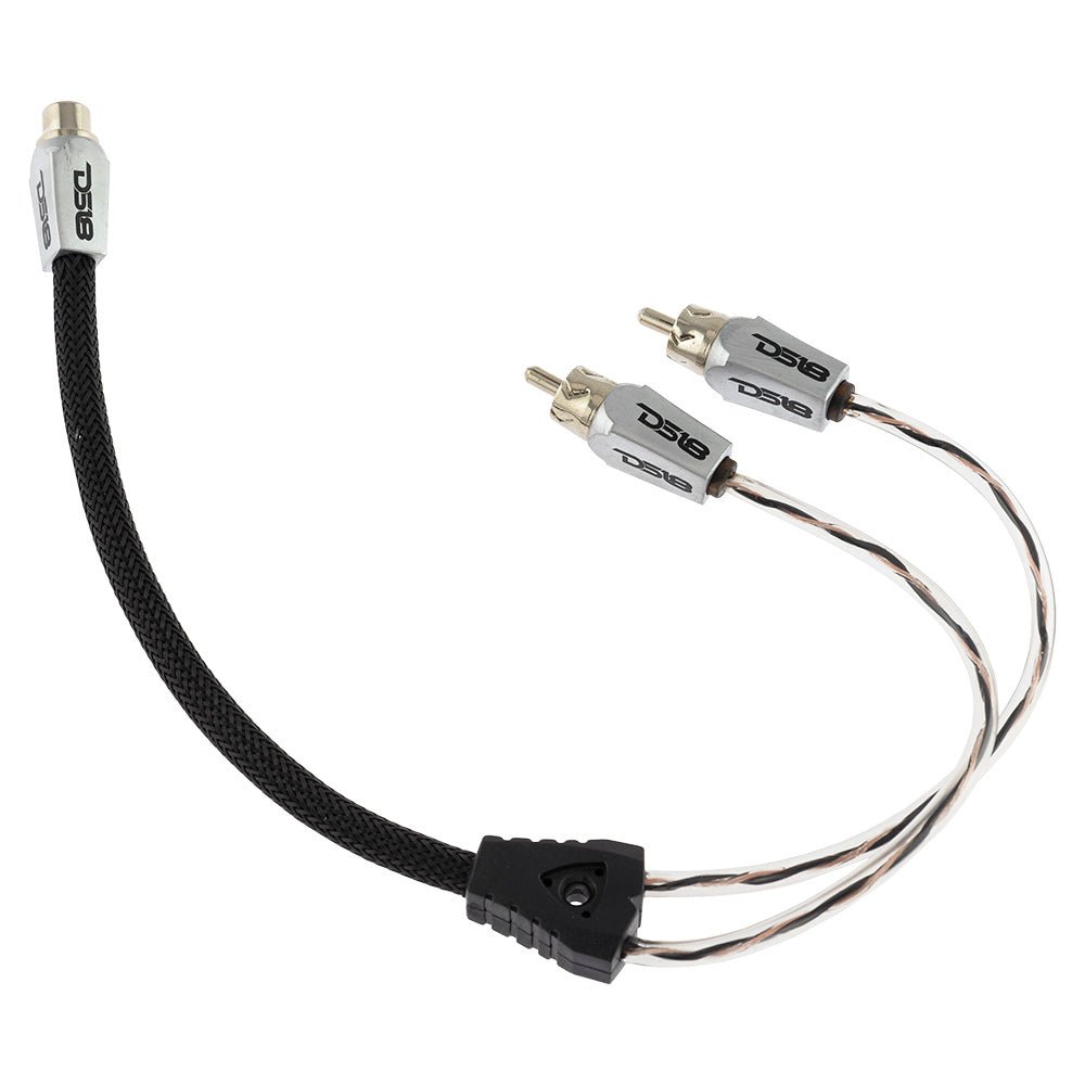 DS18 HQRCA-1F2MBK Level 3 RCA 100% Copper OFC Y Connector 1 FEMALE to 2 MALE - BLACK - RED