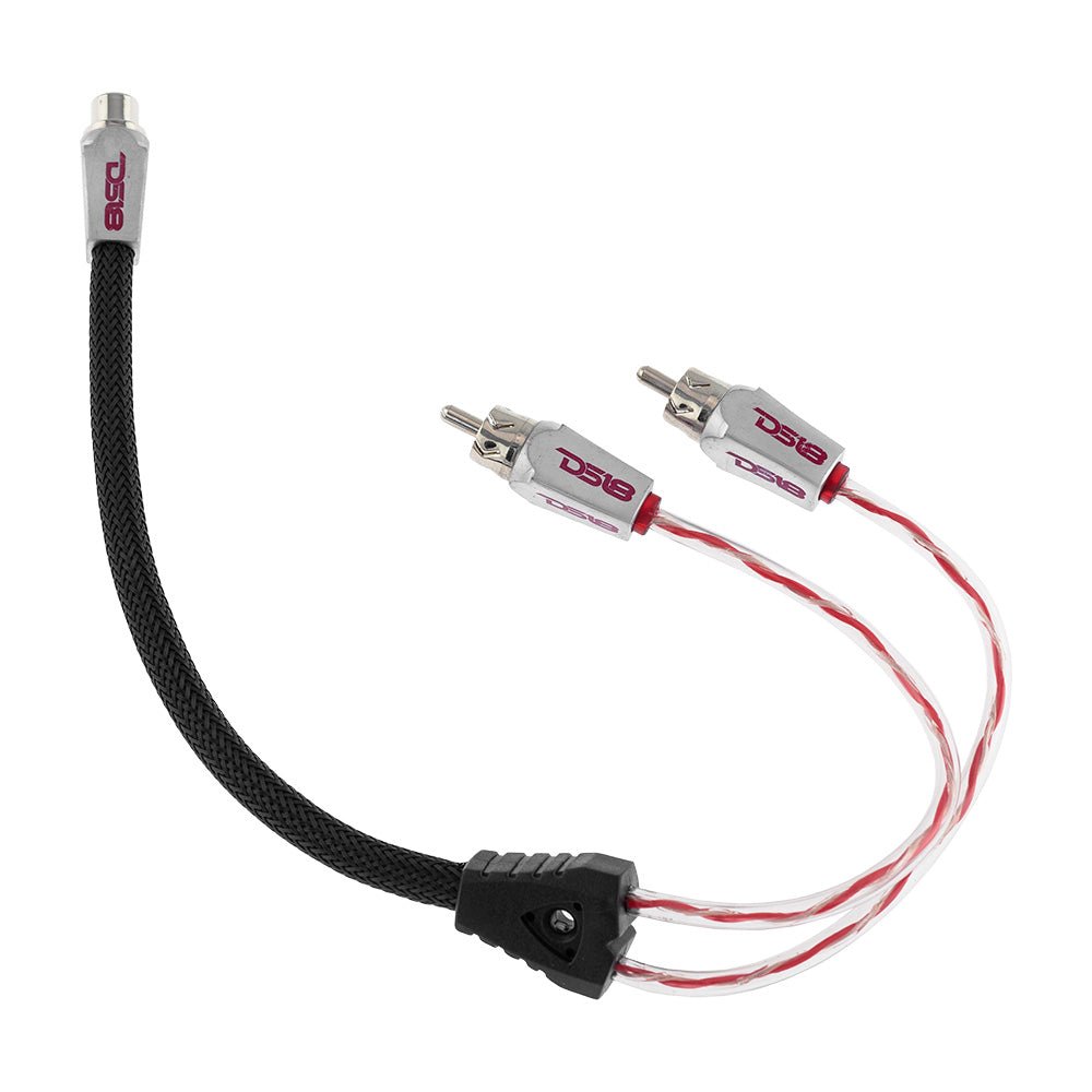DS18 HQRCA-1F2MKIT Level 3 RCA 100% Copper OFC Y Connector 1 FEMALE to 2 MALE - BLACK / RED Kit