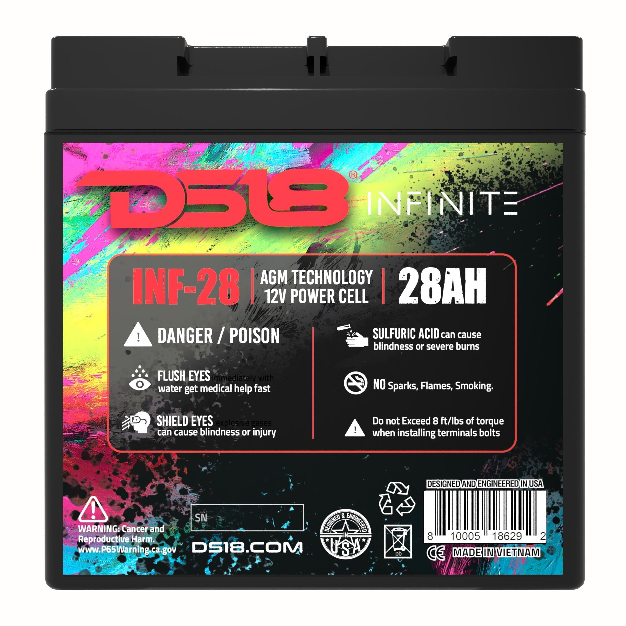 DS18 INF-28 INFINITE 28 AH AGM Power Cell 12 Volt Battery