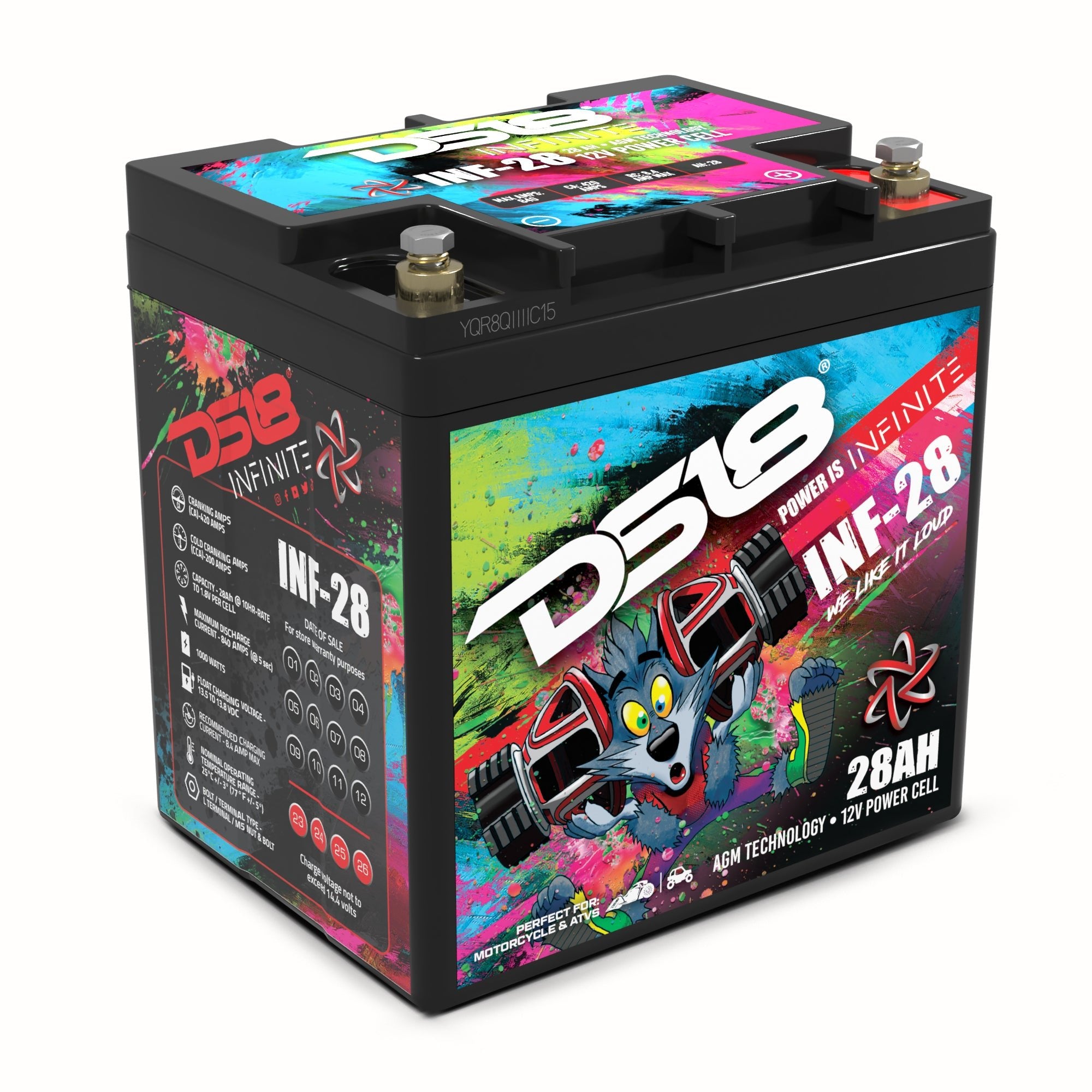 DS18 INF-28 INFINITE 28 AH AGM Power Cell 12 Volt Battery