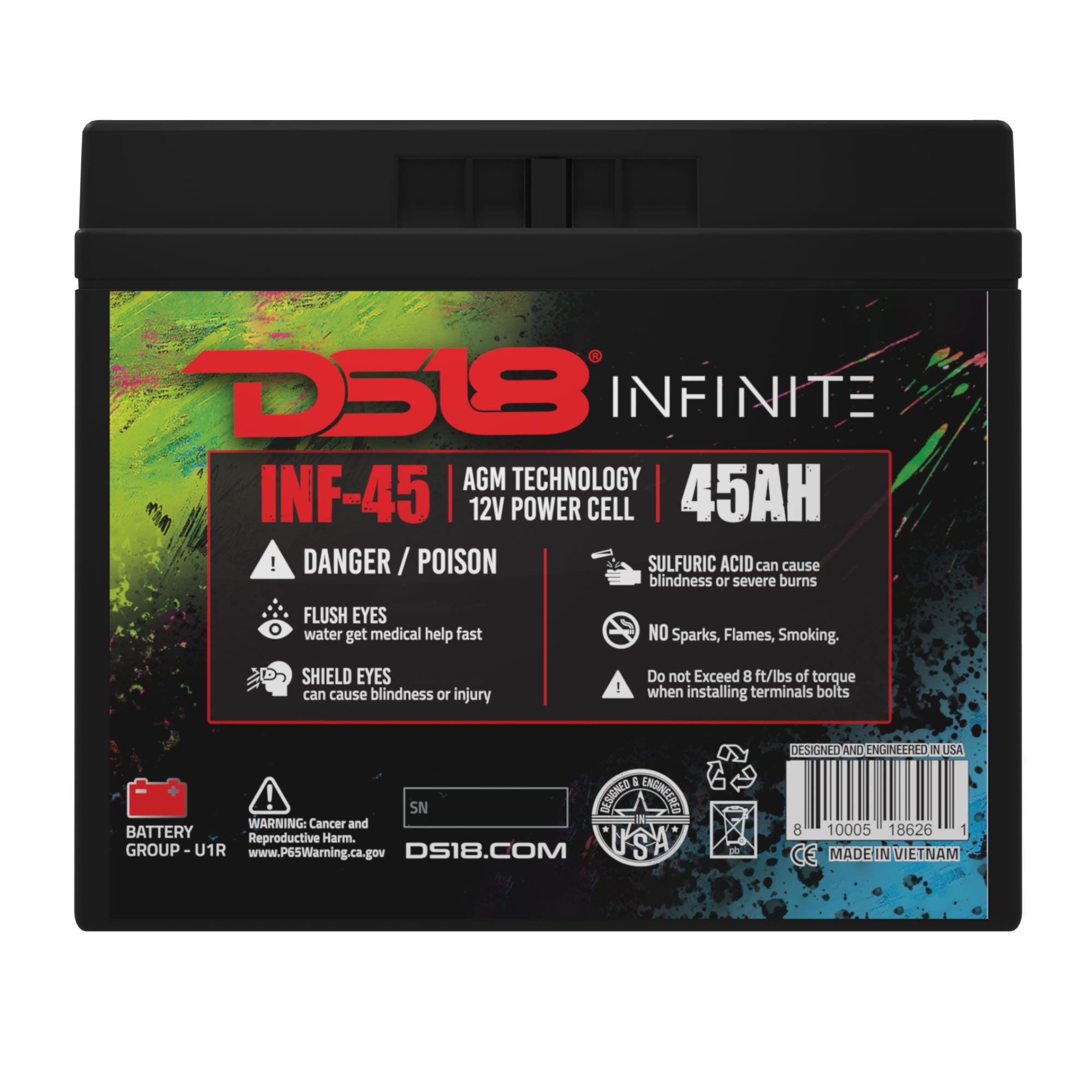 DS18 INF-45 INFINITE 45 AH AGM Power Cell 12 Volt Battery