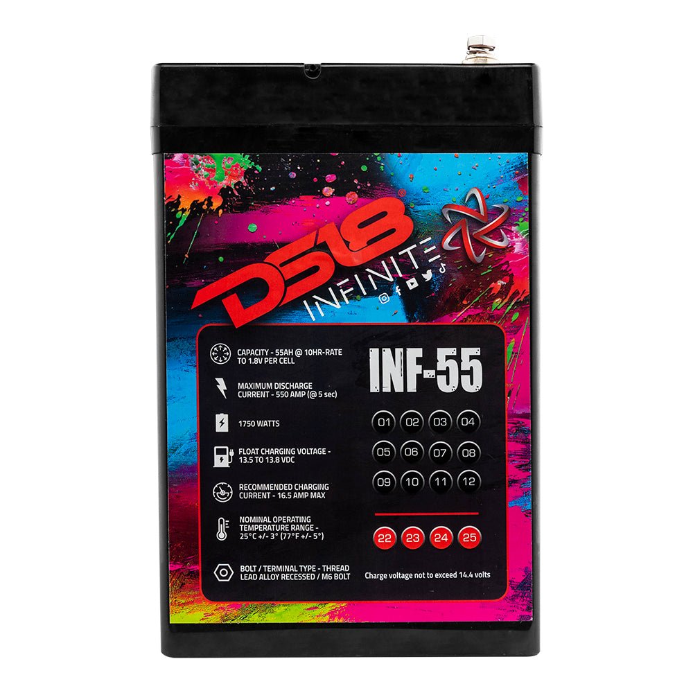 DS18 INF-55 INFINITE 55 AH AGM Power Cell 12 Volt Battery