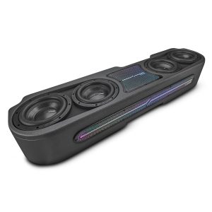 DS18 JT-S84LD Jeep JT Gladiator Loaded Under Rear Seat Subwoofer Enclosure with 4 X 8" ZR8.2D, Leather Wrapped and Digital LED Lights | 180…