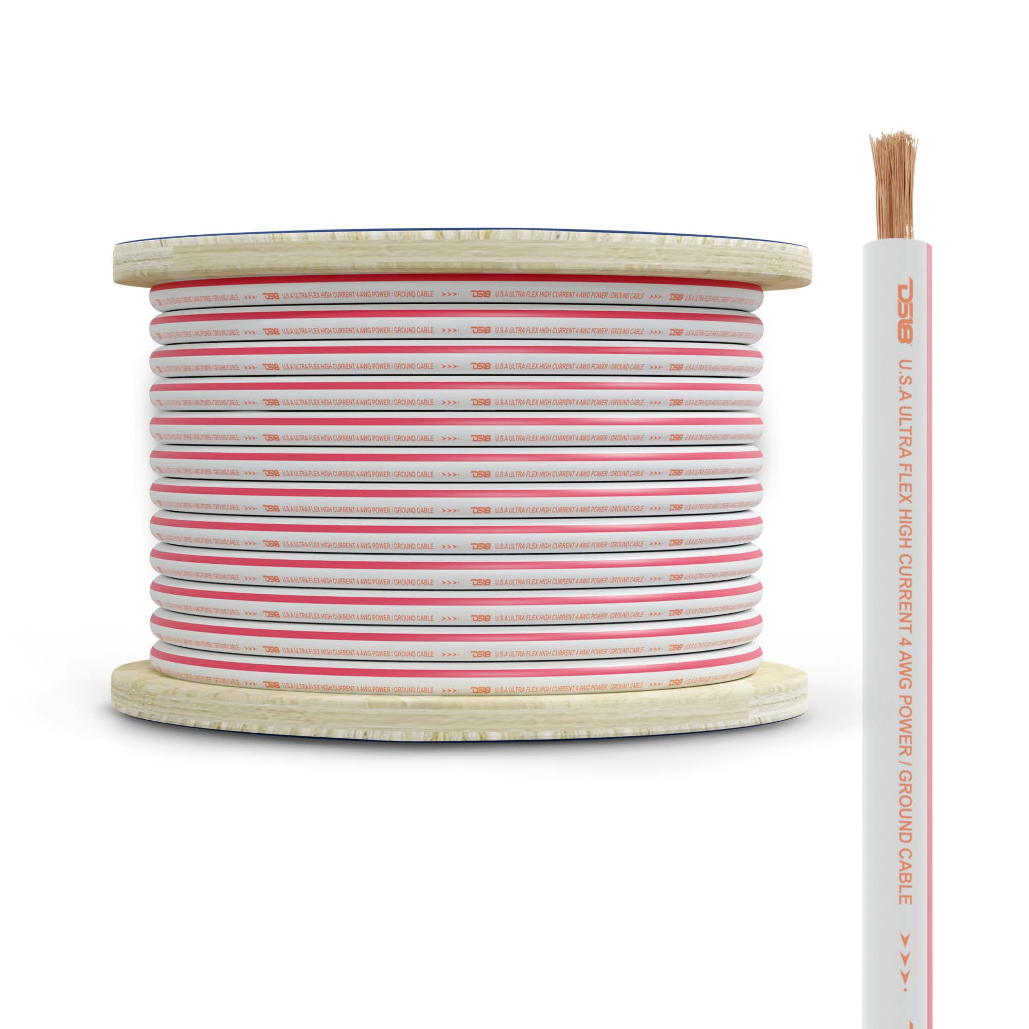 DS18 MOFC4GA50P 4-GA Marine Grade Tinned 100% Copper OFC Power Wire -50 Feet