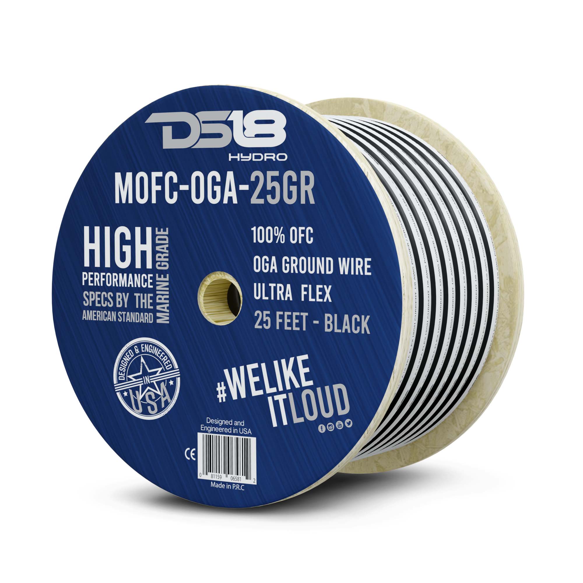DS18 MOFC0GA25G 0-GA Marine Grade Tinned 100% Copper OFC Ground Wire -25 Feet