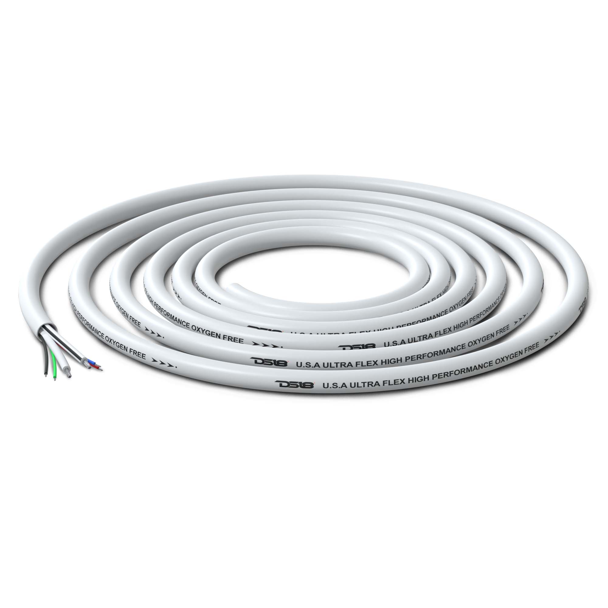 DS18 MOFC16/18GA-100SWRGB 18-GA LED RGB and 16-GA Speaker Wires Marine Grade Tinned 100% Copper OFC -100 Feet