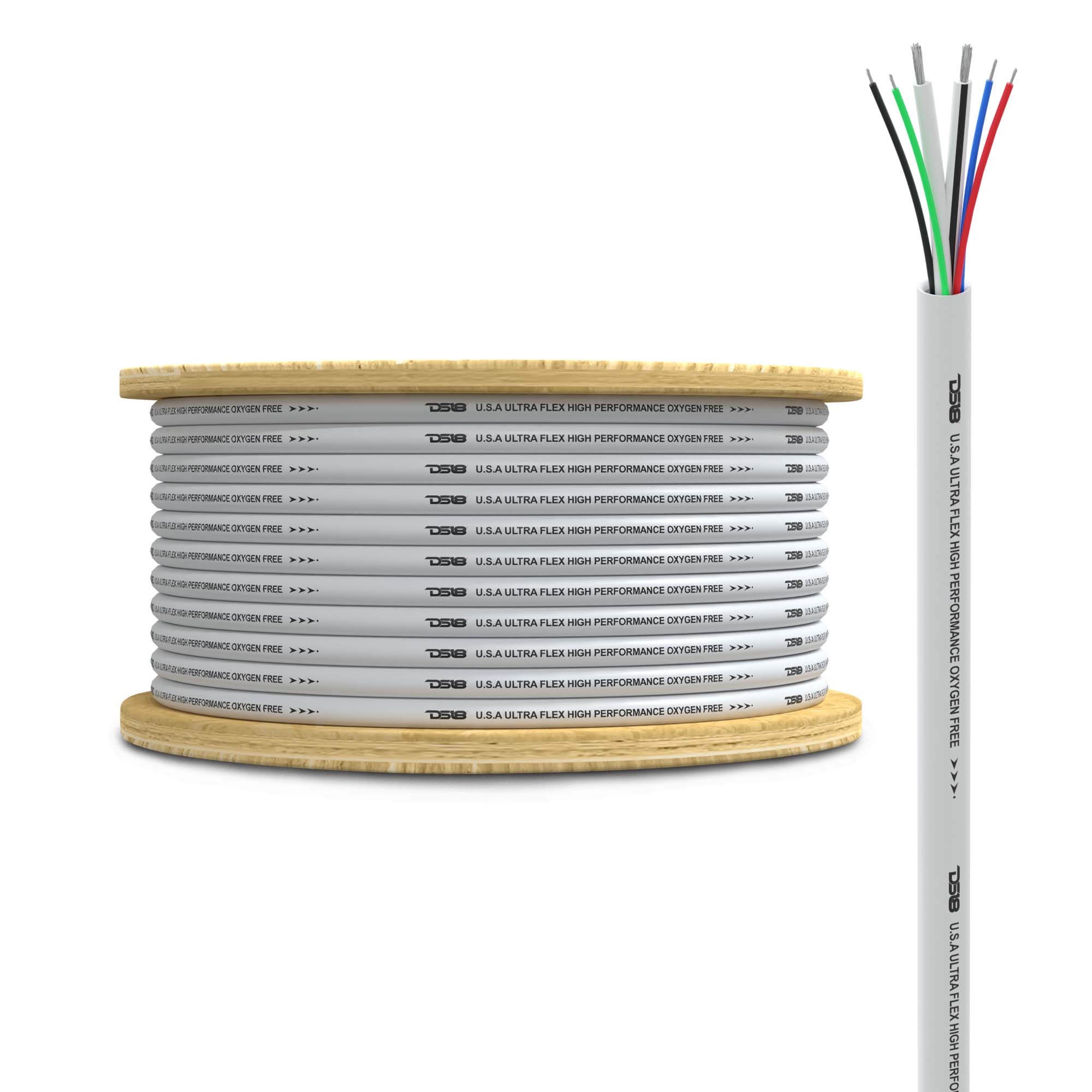 DS18 MOFC16/18GA-100SWRGB 18-GA LED RGB and 16-GA Speaker Wires Marine Grade Tinned 100% Copper OFC -100 Feet