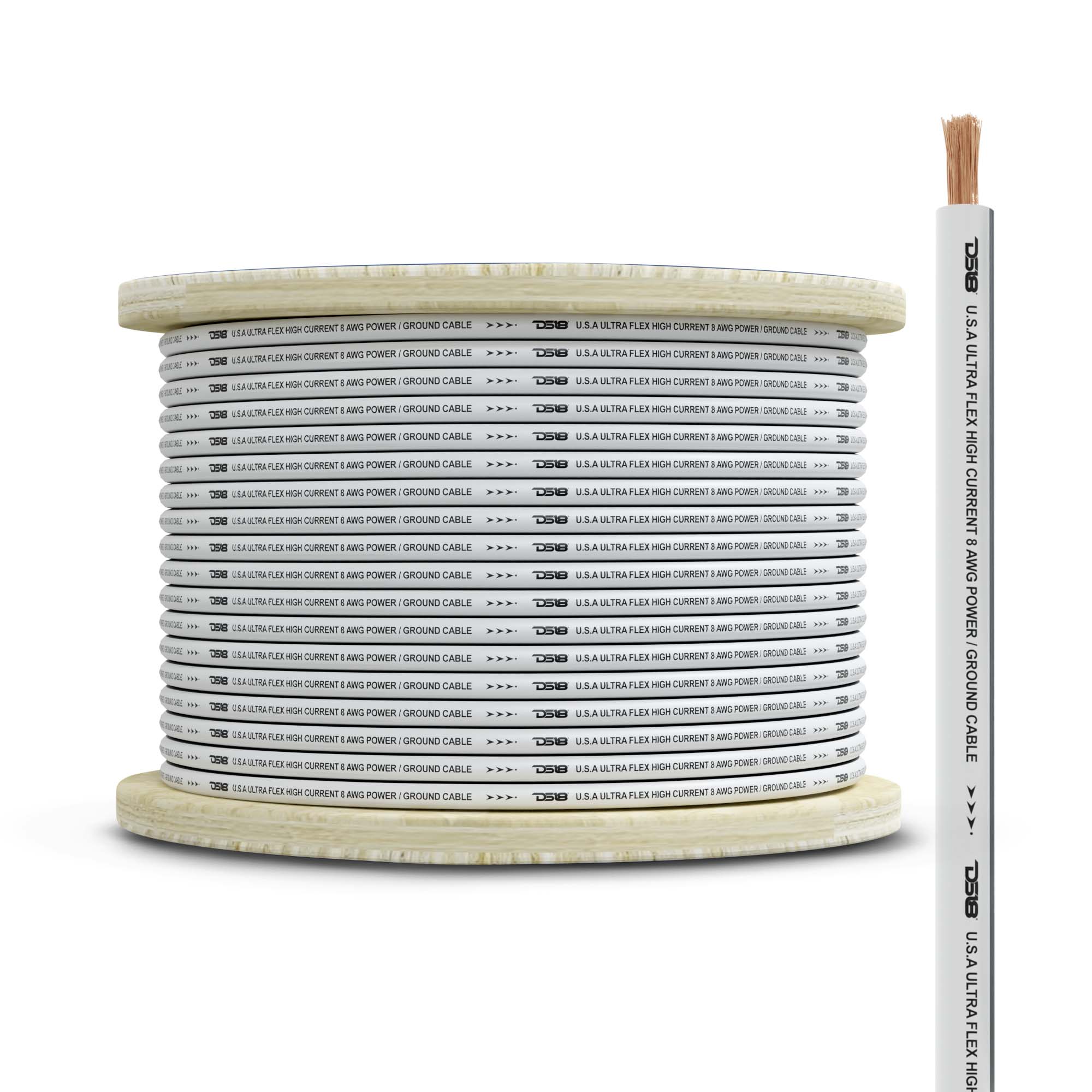 DS18 MOFC8GA100G 8-GA Marine Grade Tinned 100% Copper OFC Ground Wire -100 Feet
