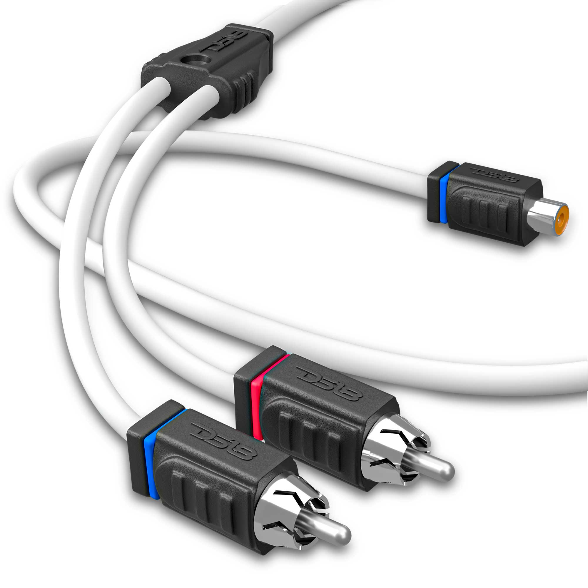 DS18 MOFCR-1F2M RCA Marine Grade Tinned 100% Copper OFC Y Connector 1 FEMALE to 2 MALE - WHITE