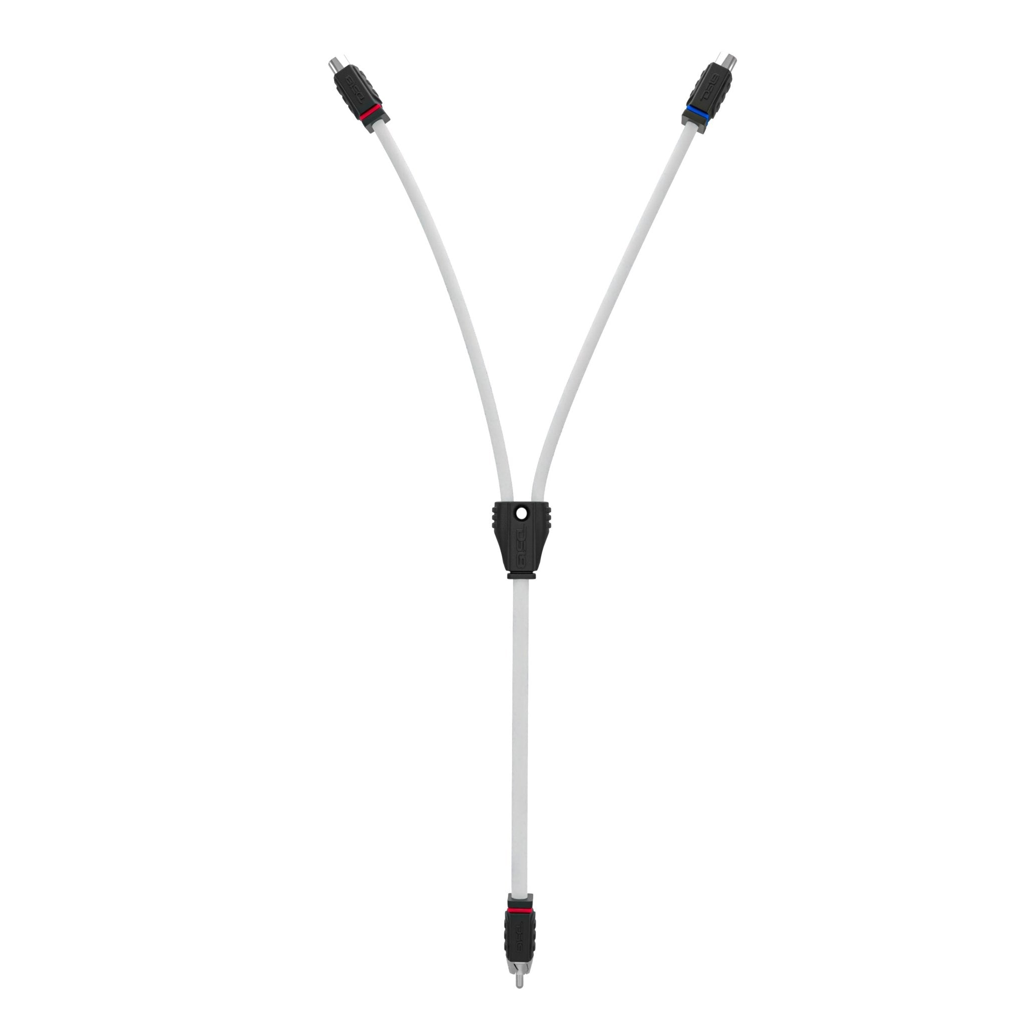 DS18 MOFCR-2F1M RCA Marine Grade Tinned 100% Copper OFC Y Connector 2 FEMALE to 1 MALE - WHITE