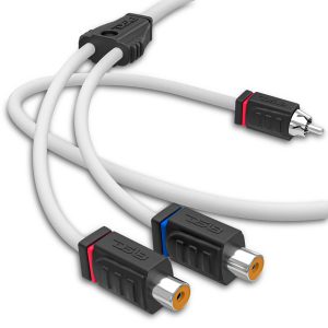 DS18 MOFCR-2F1M RCA Marine Grade Tinned 100% Copper OFC Y Connector 2 FEMALE to 1 MALE - WHITE