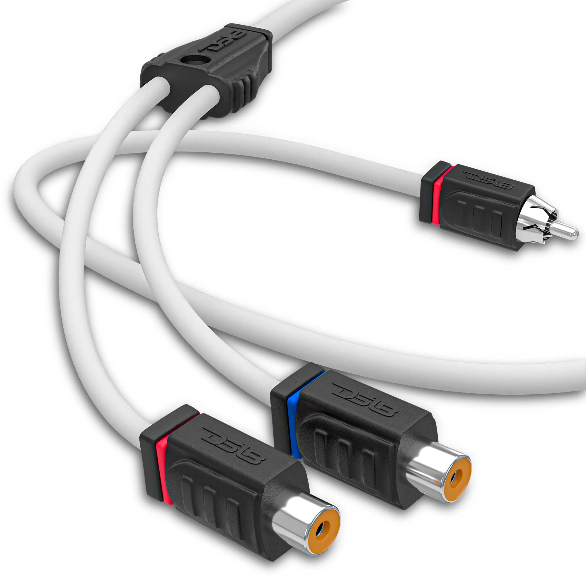 DS18 MOFCR-2F1M RCA Marine Grade Tinned 100% Copper OFC Y Connector 2 FEMALE to 1 MALE - WHITE