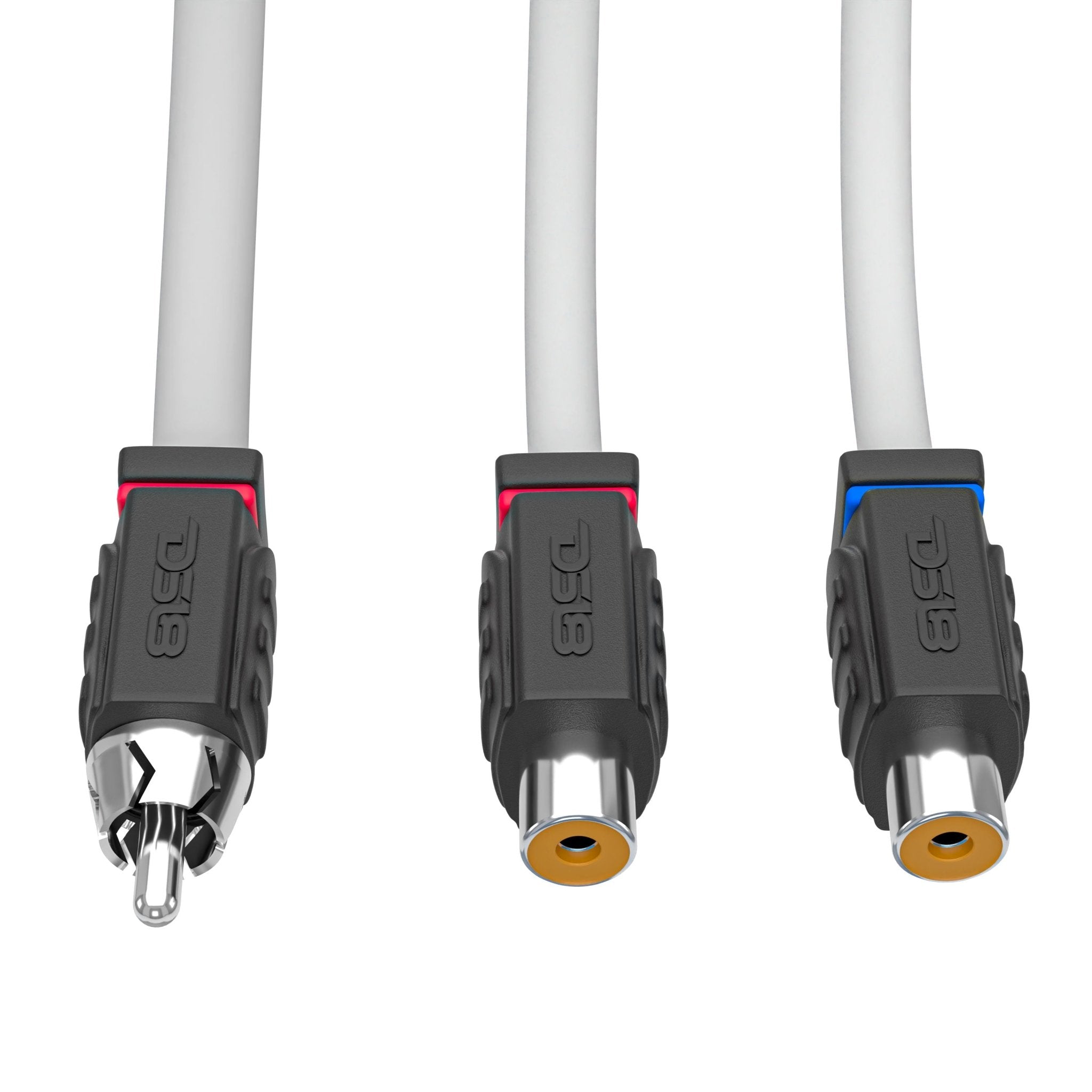 DS18 MOFCR-2F1M RCA Marine Grade Tinned 100% Copper OFC Y Connector 2 FEMALE to 1 MALE - WHITE