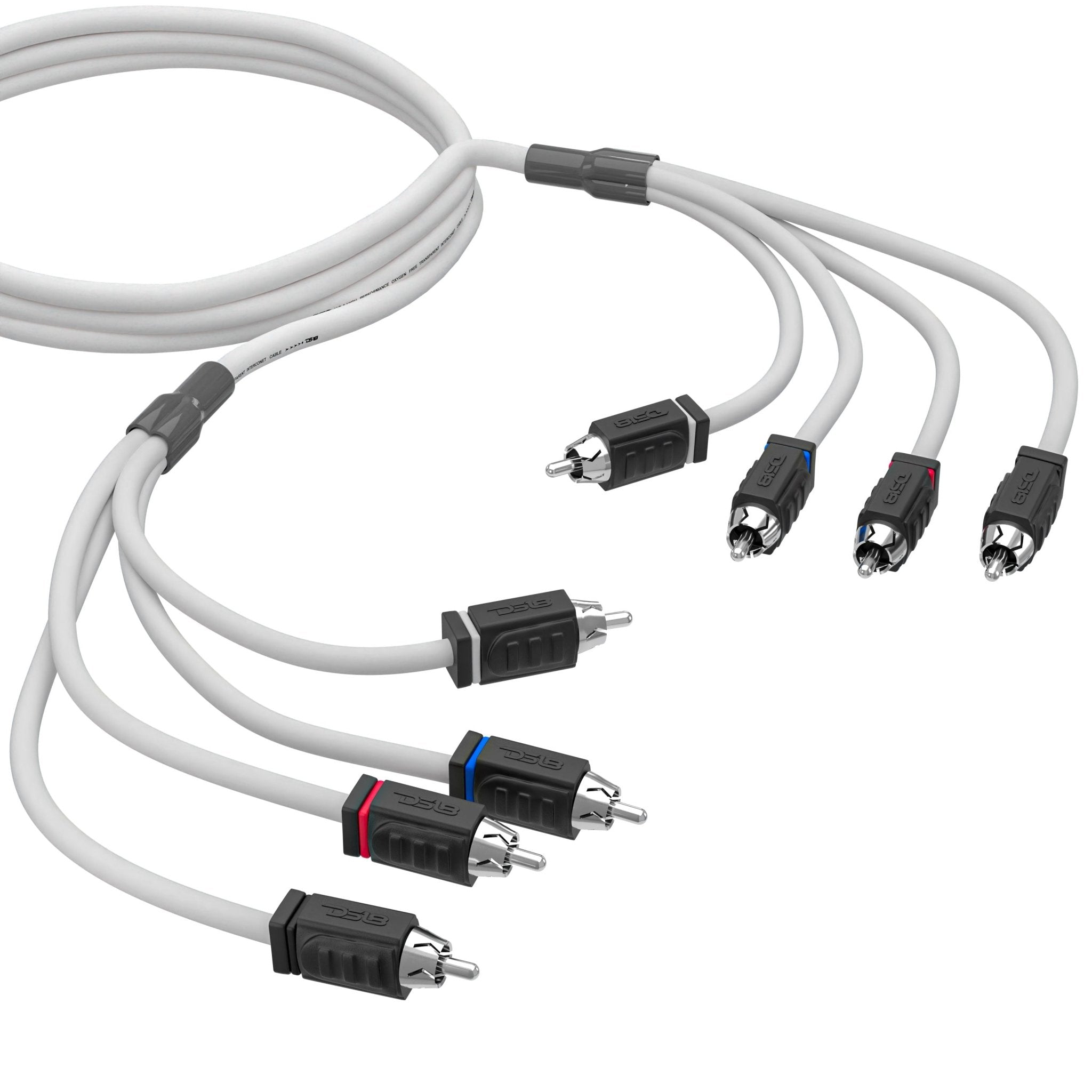DS18 MOFCR-6FT.4CH RCA Marine Grade Tinned 100% Copper OFC 6 Feet / 4 Channel - WHITE