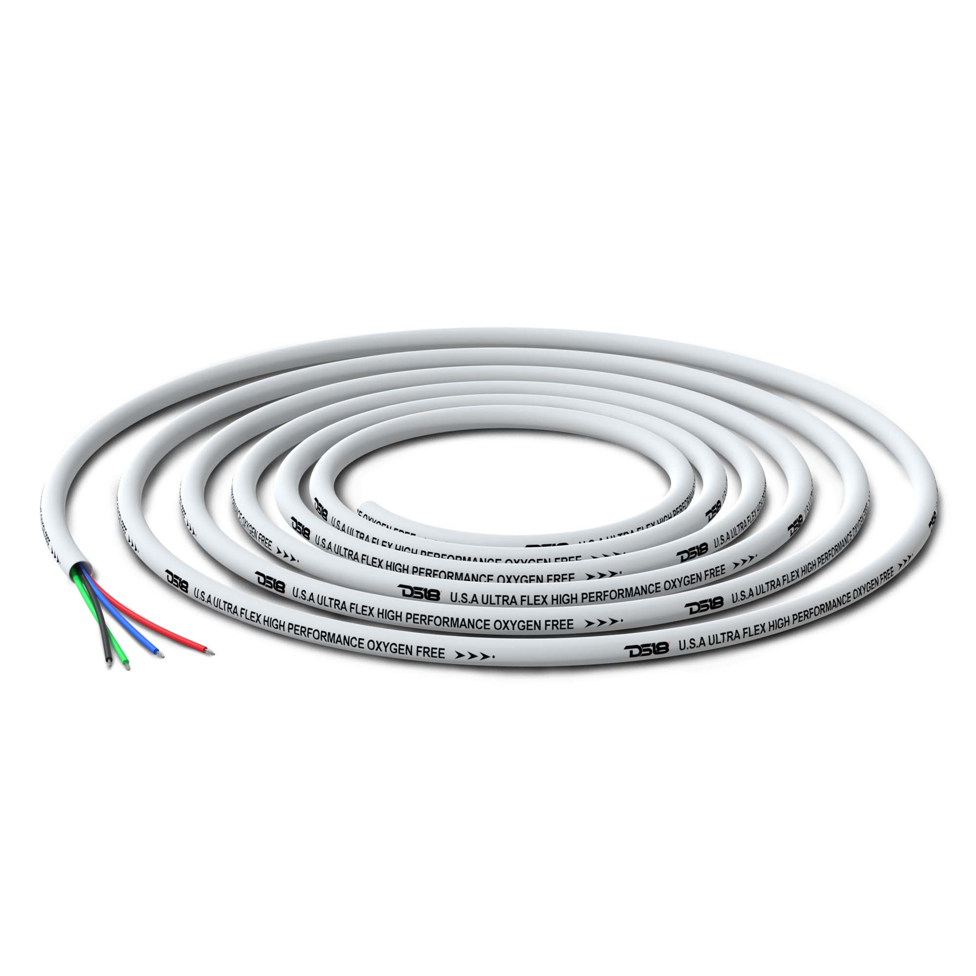 DS18 MRGB-18GA-100FT 18-GA Marine Tinned 100% Copper OFC LED RGB Wires -100 Feet