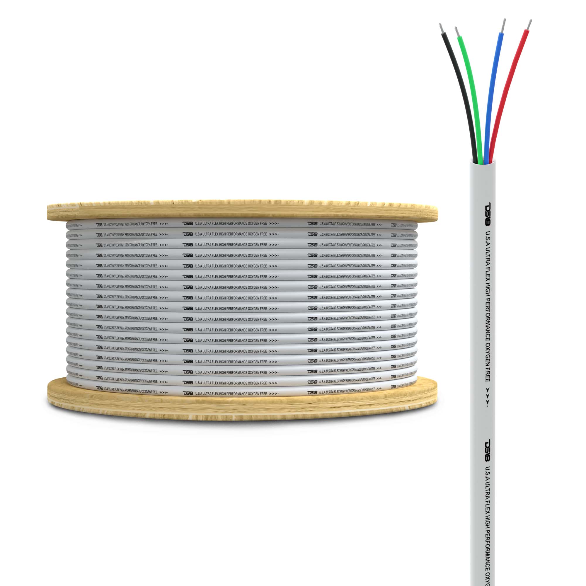 DS18 MRGB-18GA-100FT 18-GA Marine Tinned 100% Copper OFC LED RGB Wires -100 Feet