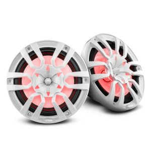 DS18 NXL-10/WH NXL 10" 2-Way Coaxial Marine Speaker with LED RGB Lights | 200W RMS 4-Ohm