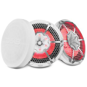 DS18 NXL-10M/WH NXL 10" 2-Way Coaxial Marine Speaker with RGB LED Lights 200 Watts Rms 4-Ohm