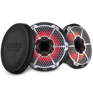 DS18 NXL-10MD/BK 10” Marine 2-Way Hybrid Speaker with RGB LED, Compression Driver and Neodymium Magnet | 450W RMS 4-Ohm