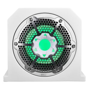 DS18 NXL-10SUBLD/W Dual 10" Marine Subwoofer Enclosure with 10" Passive Radiator and LED RGB Lights 350 Watts Rms 4-Ohm (NXL-10SUB Included…