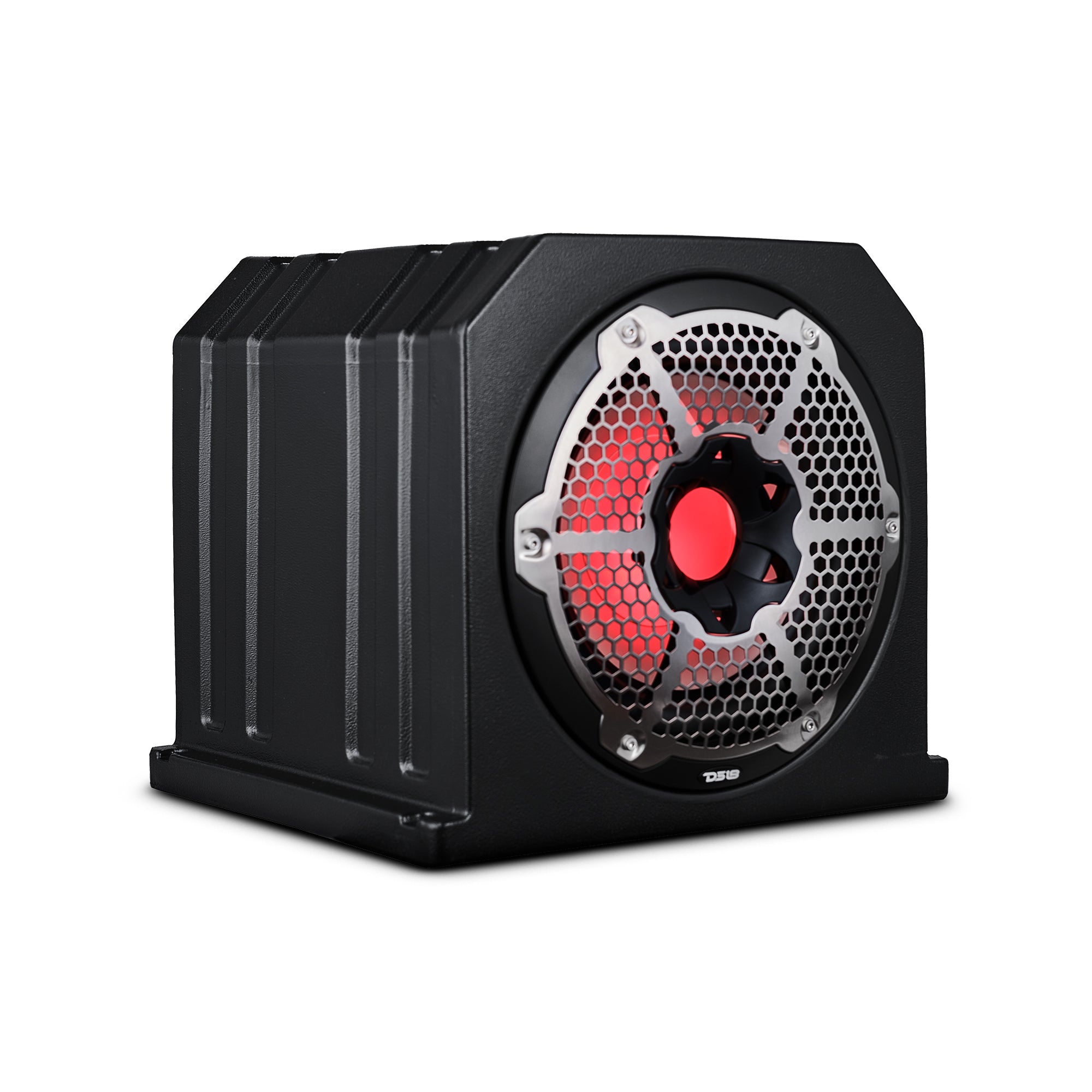 DS18 NXL-10SUBLD/W Dual 10" Marine Subwoofer Enclosure with 10" Passive Radiator and LED RGB Lights 350 Watts Rms 4-Ohm (NXL-10SUB Included…
