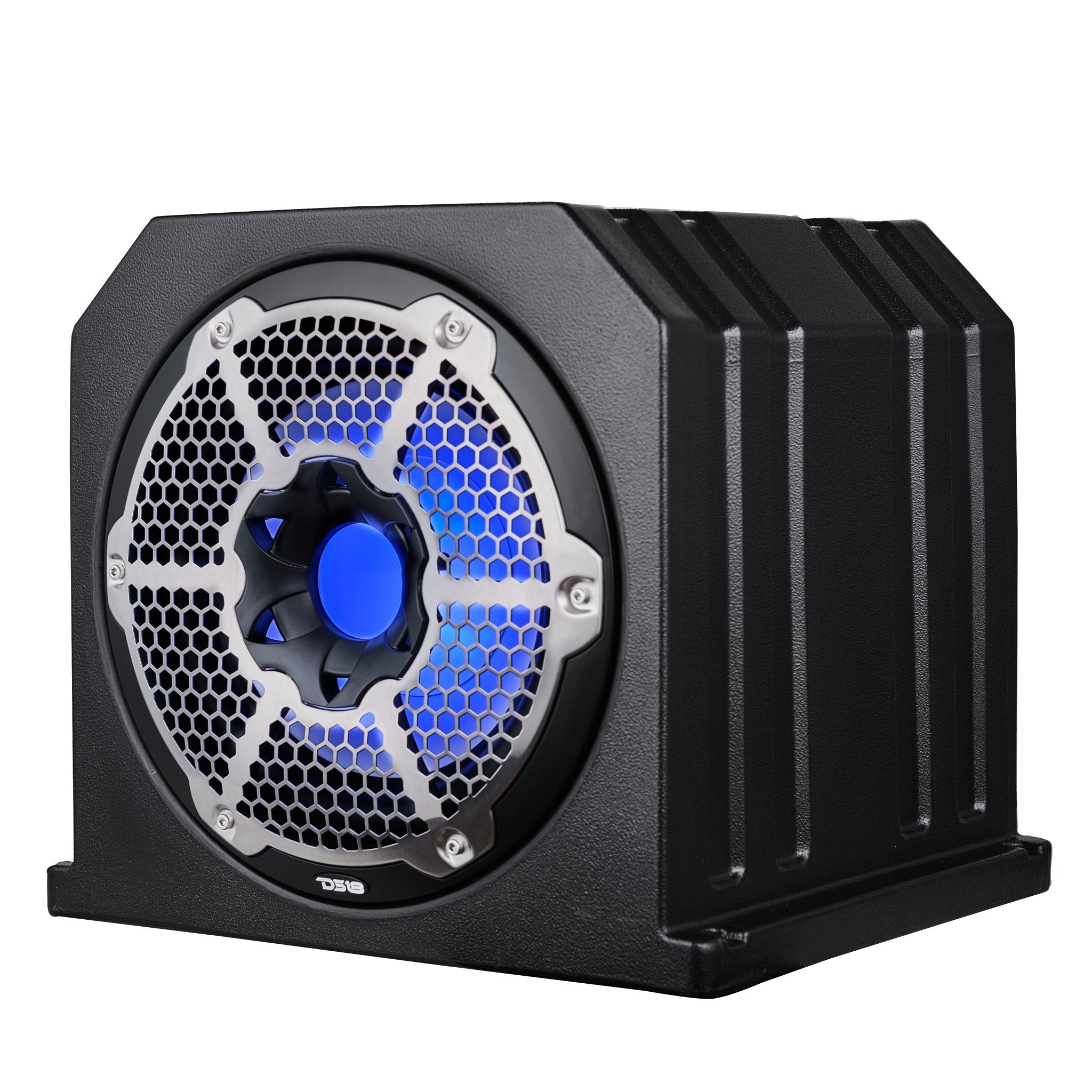 DS18 NXL-10SUBLD/W Dual 10" Marine Subwoofer Enclosure with 10" Passive Radiator and LED RGB Lights 350 Watts Rms 4-Ohm (NXL-10SUB Included…