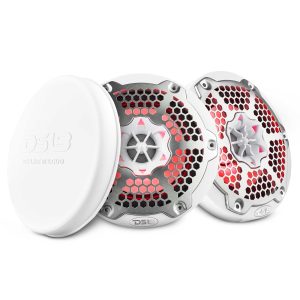 DS18 NXL-6M/WH NXL 6.5" 2-Way Coaxial Marine Speaker With LED RGB Lights 100 Watts Rms 4-Ohm