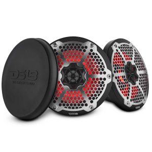 DS18 NXL-8MD/BK 8” Marine 2-Way Hybrid Speaker with RGB LED, Compression Driver and Neodymium Magnet | 350W RMS 4-Ohm