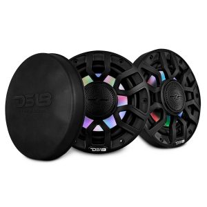 DS18 NXL-IQ6/BK NXL 6.5" 2-Way Coaxial Marine Speaker with Bullet Tweeter and Digital Led Lights | 150W RMS 4-Ohm
