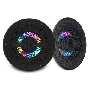DS18 NXL-LXY6/BK Luxury 6.5” 2-Way Marine Coaxial Speaker with Digital LED Lights and Flush Magnetic Mount Grille | 150W RMS 4-Ohm