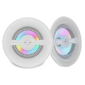 DS18 NXL-LXY6/WH Luxury 6.5” 2-Way Marine Coaxial Speaker with Digital LED Lights and Flush Magnetic Mount Grille | 150W RMS 4-Ohm