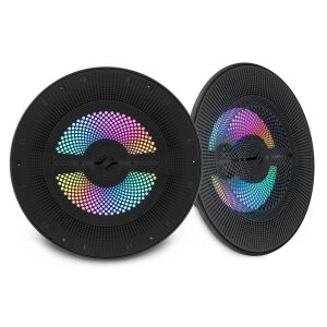 DS18 NXL-LXY8/BK Luxury 8” 2-Way Marine Coaxial Speaker with Digital LED Lights and Flush Magnetic Mount Grille | 175W RMS 4-Ohm