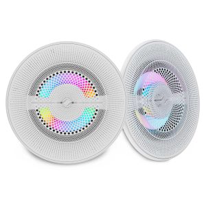 DS18 NXL-LXY8/WH Luxury 8” 2-Way Marine Coaxial Speaker with Digital LED Lights and Flush Magnetic Mount Grille | 175W RMS 4-Ohm