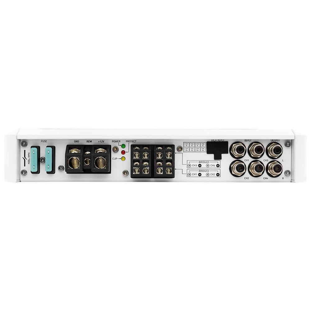 DS18 NXL-M4 NXL 4-Channel Full-Range Class D IPX5 Marine Amplifier | 4 x 150W RMS @ 4-Ohm