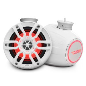 DS18 NXL-PS6W NXL 6.5" Pod 300w Speaker with Integrated RGB LED Lights (Pair) - Perfect For Jet Skis – White