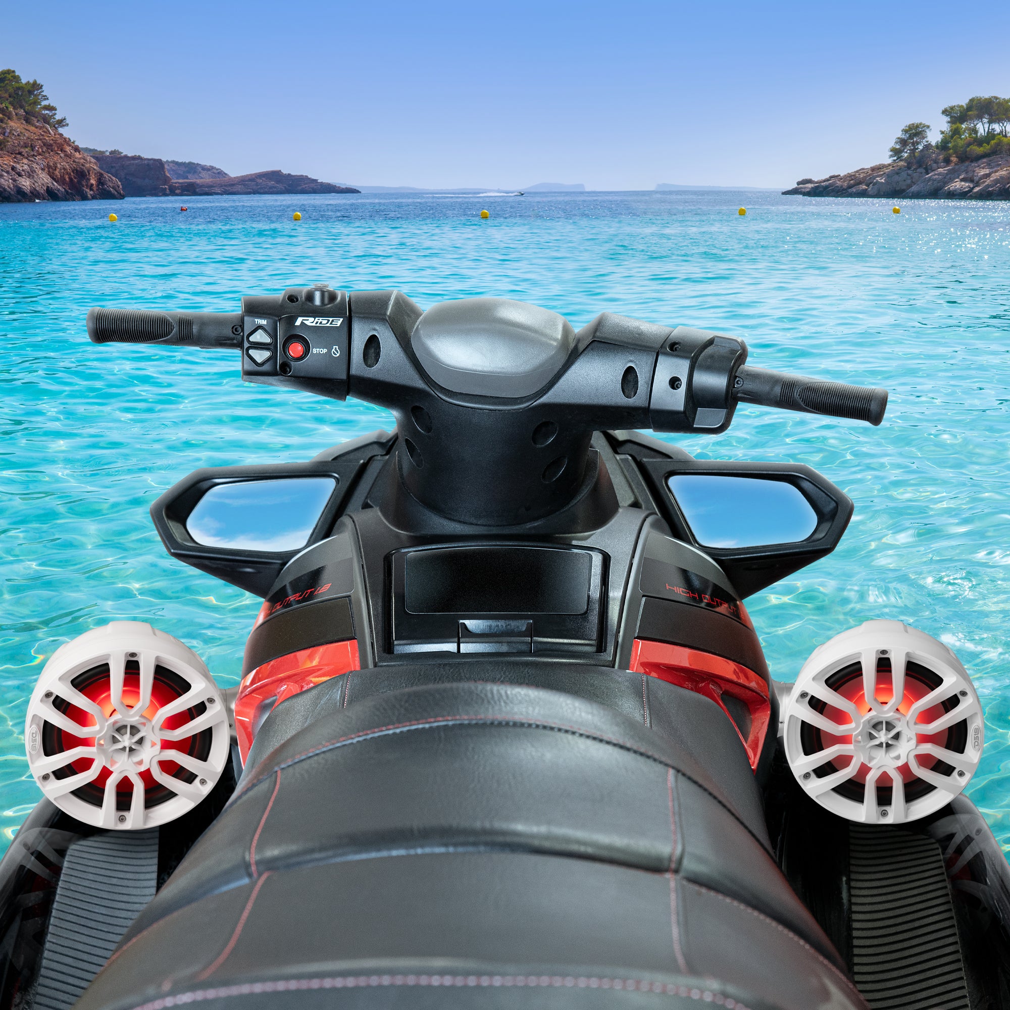 DS18 NXL-PS6W NXL 6.5" Pod 300w Speaker with Integrated RGB LED Lights (Pair) - Perfect For Jet Skis – White